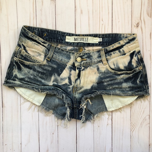 Med Womens Medium Blue Straight Leg Cut Off Denim Jean Shorts John Galt Sz XS